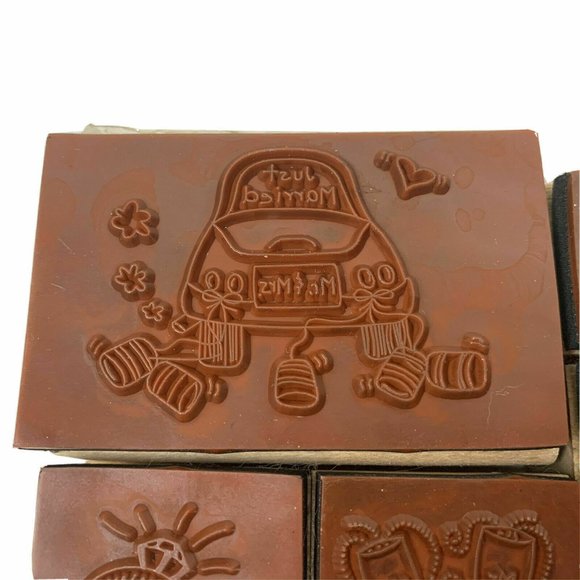 Rubber Stamps Lot of 6 Wedding Just Married Shower Wood Westwater Enterprises - Picture 5 of 10